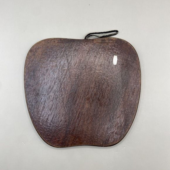 Vintage 60s Hand Painted Folk Art Wood / Cork Hot Plates Trivets (2) Apple Shape - Picture 5 of 10
